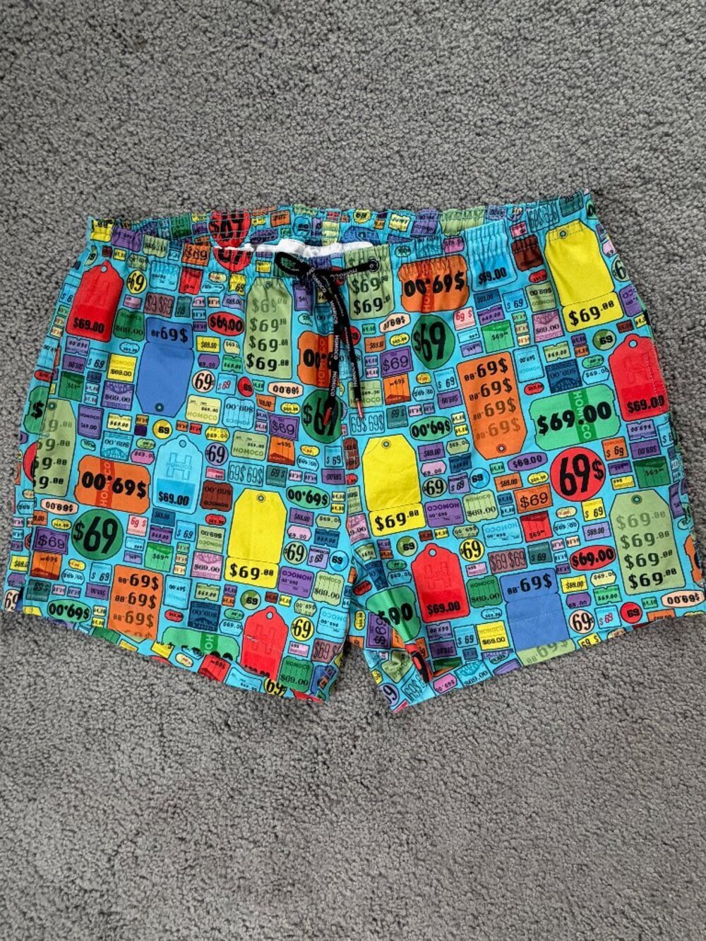 HOMOCO Brand $69 Themed Swim Trunks - Men's Size XL - Excellent Condition -Queer